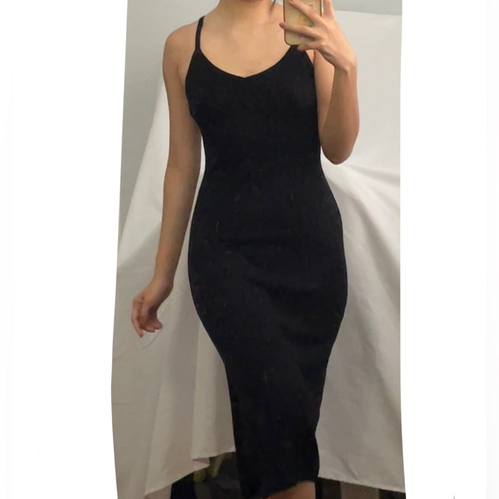 Body Con Knit Dress with Slit